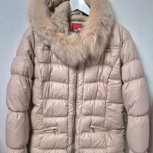 Snowimage Women Winter DOWN Coat With REAL FUL HOOD LOMG SIZE L
